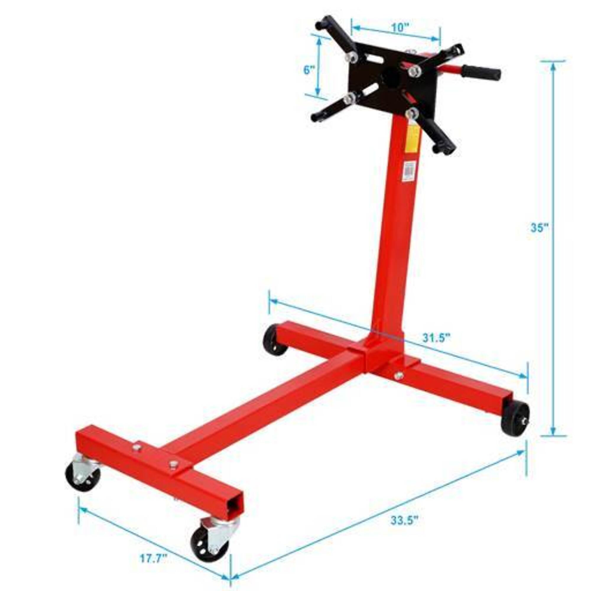 Rotating Engine Stand, 1000 lbs. Capacity, red, BAC-W46549847